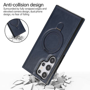 MagSafe Holder Samsung Case Hollow Leather Cover