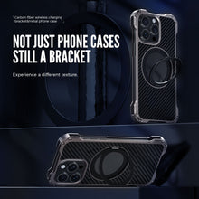 Load image into Gallery viewer, Carbon Fiber iPhone 15 Pro Max Finger Holder Case