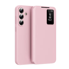 Load image into Gallery viewer, Samsung Smart Window Card Slot Leather Cover, Pink