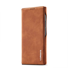 Load image into Gallery viewer, Samsung Case Magnetic Flip Window Bracket Function Leather Cover