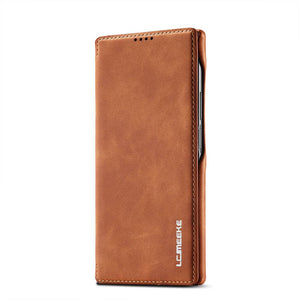 Samsung Case Magnetic Flip Window Bracket Function Leather Cover
