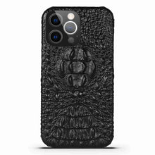 Load image into Gallery viewer, Apple iPhone Case 3D Crocodile Leather Cover, Black
