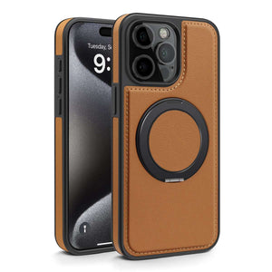 360 Rotation MagSafe Holder iPhone Case, brown