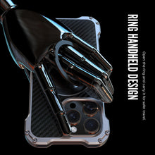 Load image into Gallery viewer, Carbon Fiber iPhone 15 Pro Max Finger Holder Case