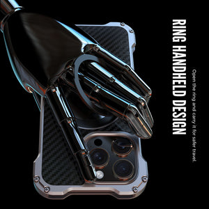 Carbon Fiber iPhone 15 Pro Max Finger Holder Case