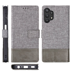 Canvas Samsung A Series Case Flip Window Fold Cover
