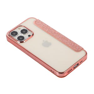 Glitter PU Leather Flip Window iPhone Case