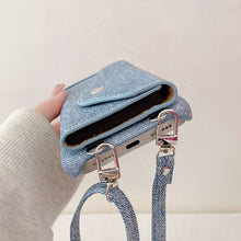 Load image into Gallery viewer, Jeans Organ Bag Lanyard iPhone Case, Bottom View