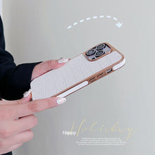 Load image into Gallery viewer, Luxury Crocodile iPhone Case, White Side View