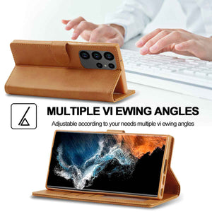 Huawei Case Magnetic Snap Buckle Card Slot Leather Cover
