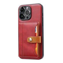 Load image into Gallery viewer, Veneer Card iPhone Leather Case, Red
