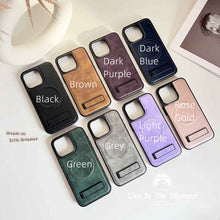 Load image into Gallery viewer, MagSafe Holder Leahter iPhone Case