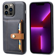 Load image into Gallery viewer, Veneer Card iPhone Leather Case, Front and Back View