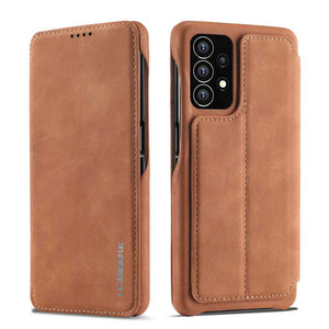 Samsung Case Magnetic Flip Window Bracket Function Leather Cover