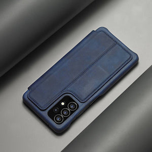 Samsung Case Magnetic Flip Window Bracket Function Leather Cover