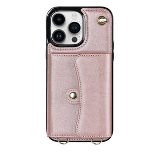 Organ Card Pack Leather iPhone Case, Rose Gold