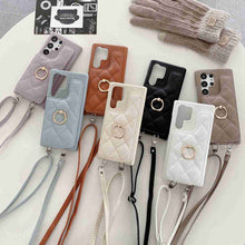 Load image into Gallery viewer, Samsung Case Flip Up and Down Ring Holder Lanyard Cover