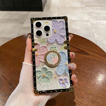Load image into Gallery viewer, iPhone Case Straight Edge Painting Flower Holder Cover