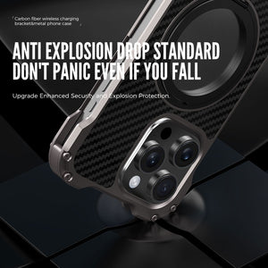 Carbon Fiber iPhone 15 Pro Max Finger Holder Case
