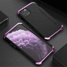 Load image into Gallery viewer, iPhone Frosted Metal Case, Black Purple
