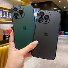 Load image into Gallery viewer, Luxury AG Glass Skin Feeling Good Hand Feeling Full Body iPhone Case, Black &amp; Green