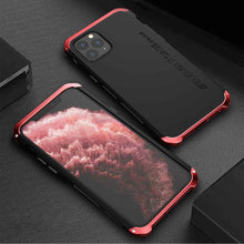 Load image into Gallery viewer, iPhone Frosted Metal Case, Black Red