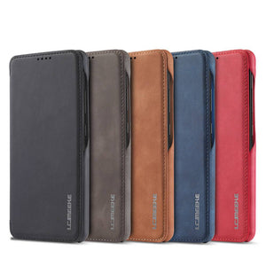 Samsung Case Magnetic Flip Window Bracket Function Leather Cover