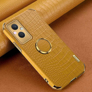 Realme Crocodile Pattern PU Leather With Holder Protective Cover