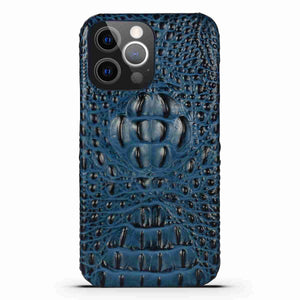 Apple iPhone Case 3D Crocodile Leather Cover, Blue