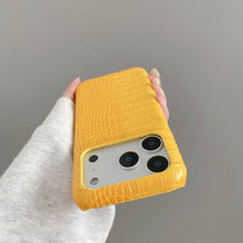 Load image into Gallery viewer, Gradient Crocodile Leather iPhone Case, Top View
