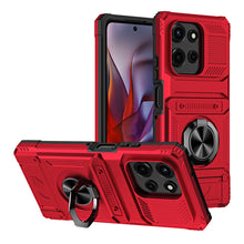 Load image into Gallery viewer, Card Slot Finger Ring Holder Motorola Case, Red