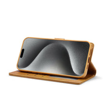 Load image into Gallery viewer, iPhone Case Magnetic Snap Buckle Card Slot Leather Cover