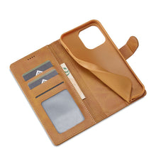 Load image into Gallery viewer, iPhone Case Magnetic Snap Buckle Card Slot Leather Cover