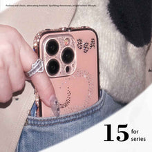 Load image into Gallery viewer, iPhone Diamond Metal Bumper,  Pink Model Show
