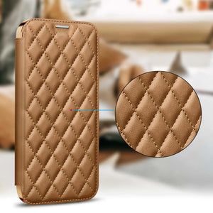 MagSafe Leather Flip iPhone Case Transparent Electroplated Magnetic Cover