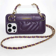 Load image into Gallery viewer, Shoulder Strap Leather iPhone Case