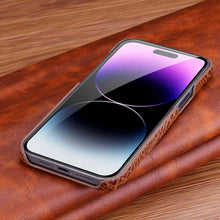 Load image into Gallery viewer, Apple iPhone Case 3D Crocodile Leather Cover,  Brown Install iPhone