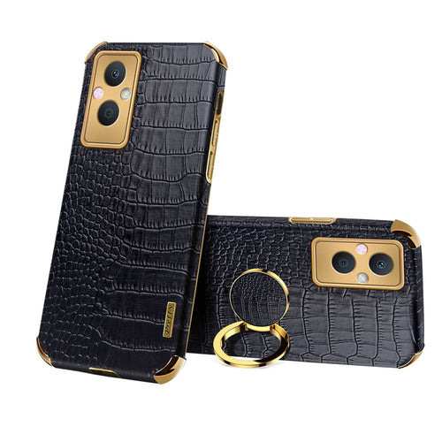 Realme Crocodile Pattern PU Leather With Holder Protective Cover