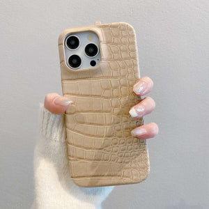 iPhone Crocodile Leather Case, Gold