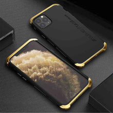Load image into Gallery viewer, iPhone Frosted Metal Case, Black Gold