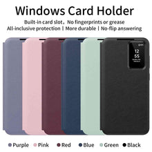 Load image into Gallery viewer, Samsung Smart Window Card Slot Leather Cover,  6 Colors Front View