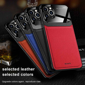 Delicate Apple iPhone Case Leather Glass Protective Cover