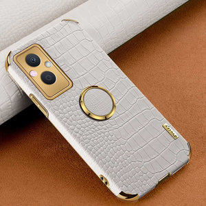 Realme Crocodile Pattern PU Leather With Holder Protective Cover