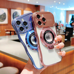 iPhone MagSafe Holder Case, Blue Pink Overall View