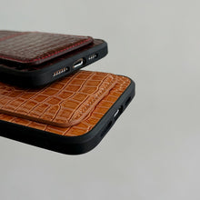 Load image into Gallery viewer, Crocodile Card Slot iPhone Case, Bottom View