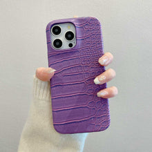 Load image into Gallery viewer, iPhone Crocodile Leather Case, Purple