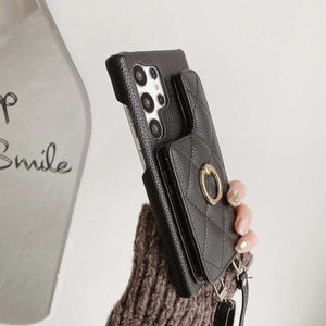 Samsung Case Flip Up and Down Ring Holder Lanyard Cover