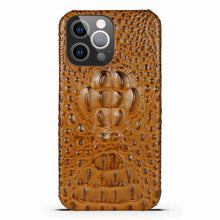 Load image into Gallery viewer, Apple iPhone Case 3D Crocodile Leather Cover, Brown