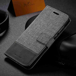 Canvas Xiaomi Case Flip Window Fold Cover