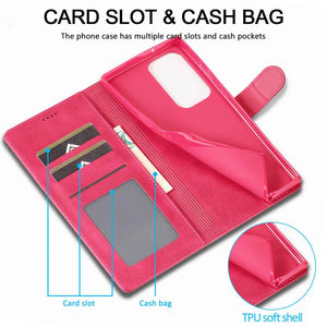 Samsung Case Magnetic Snap Buckle Card Slot Leather Cover